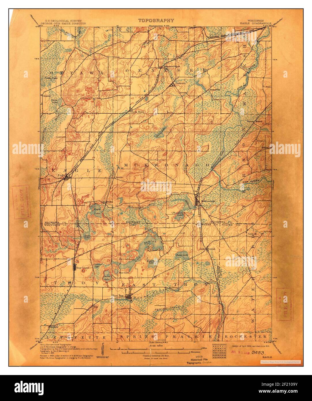 Eagle, Wisconsin, map 1906, 162500, United States of America by