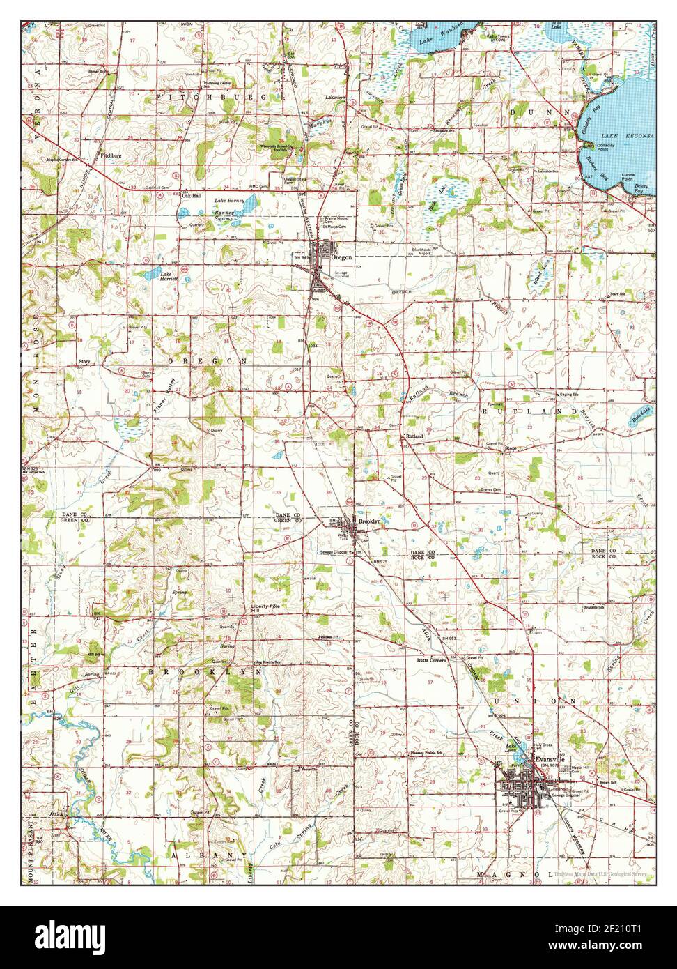 Evansville, Wisconsin, map 1961, 162500, United States of America by