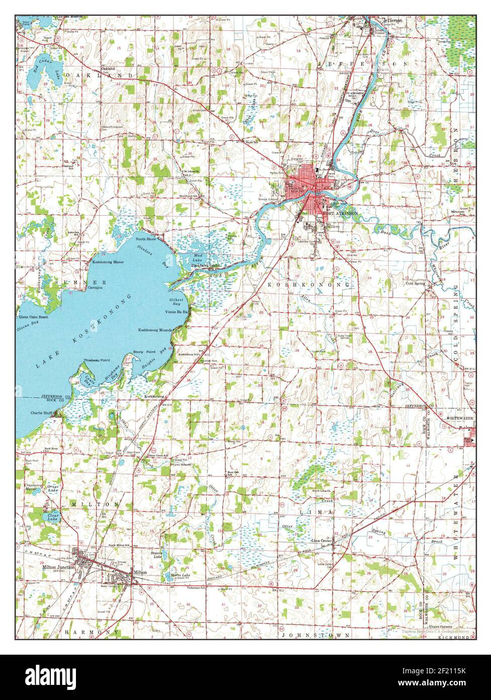 Fort Atkinson, Wisconsin, map 1961, 1:62500, United States of America by Timeless Maps, data U.S 