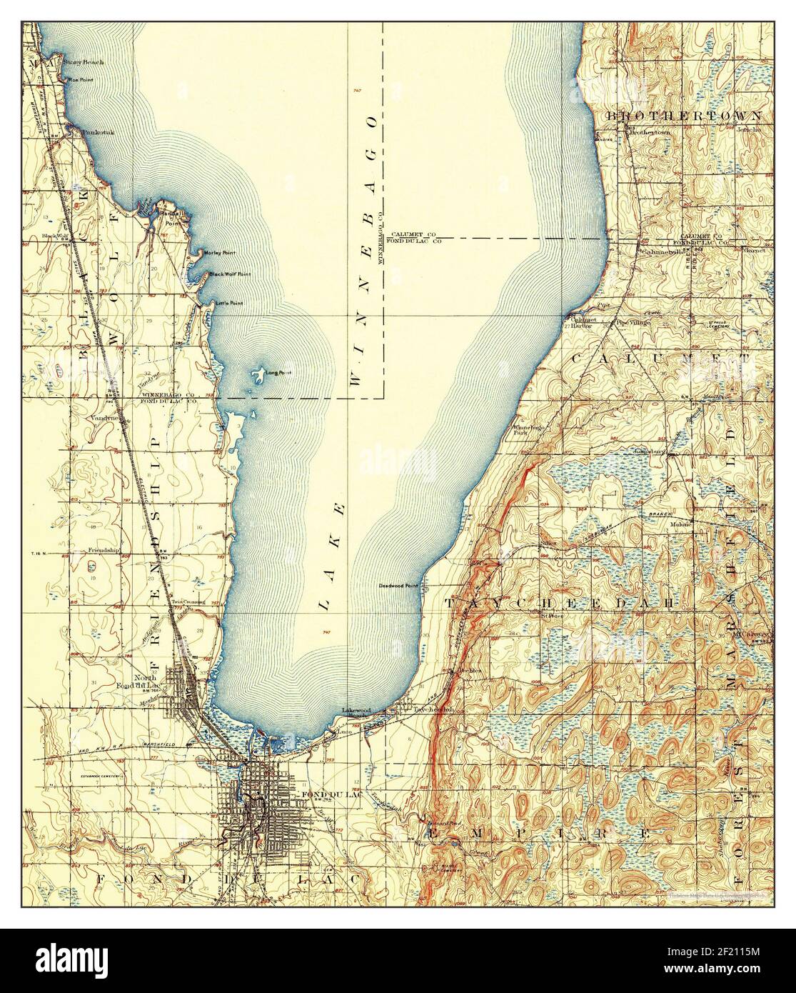 1910 Map of Fond Du Lac, Wisconsin