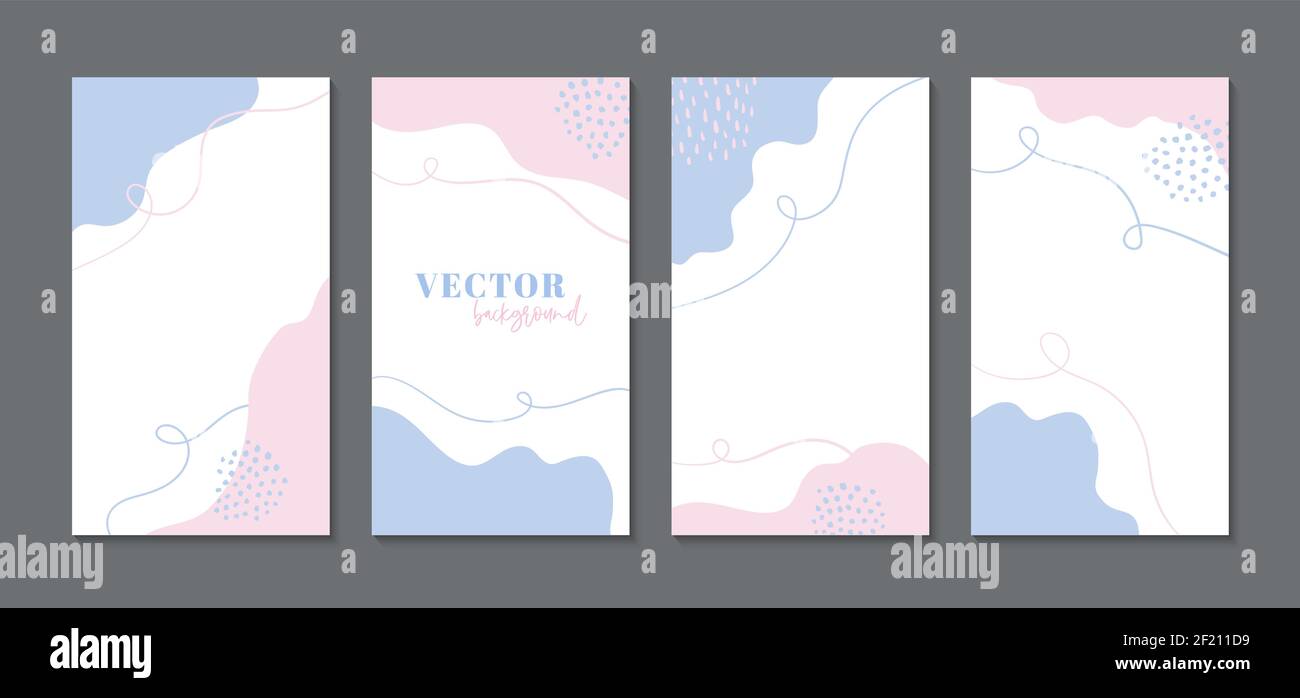 Abstract templates for instagram, social media stories. Vector minimal vertical backgrounds with copy space for text Stock Vector