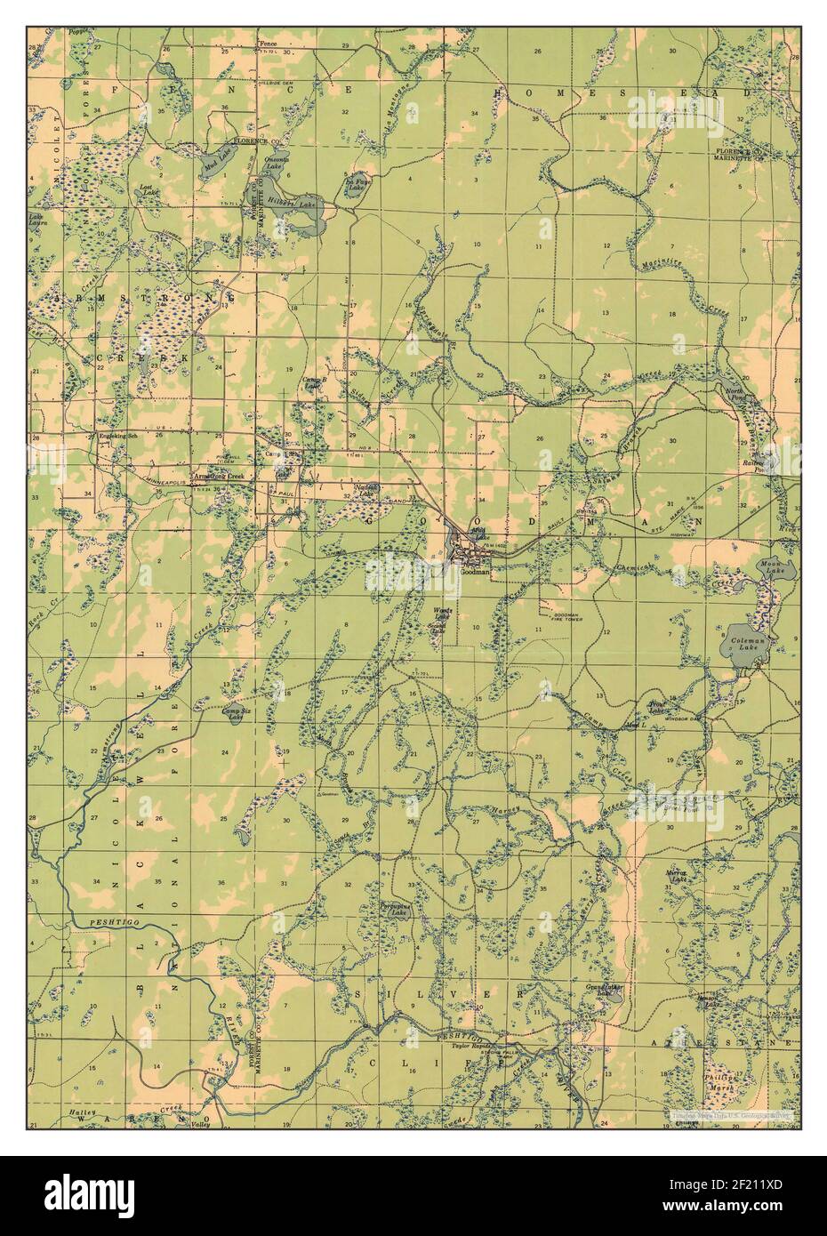 Goodman, Wisconsin, map 1946, 148000, United States of America by