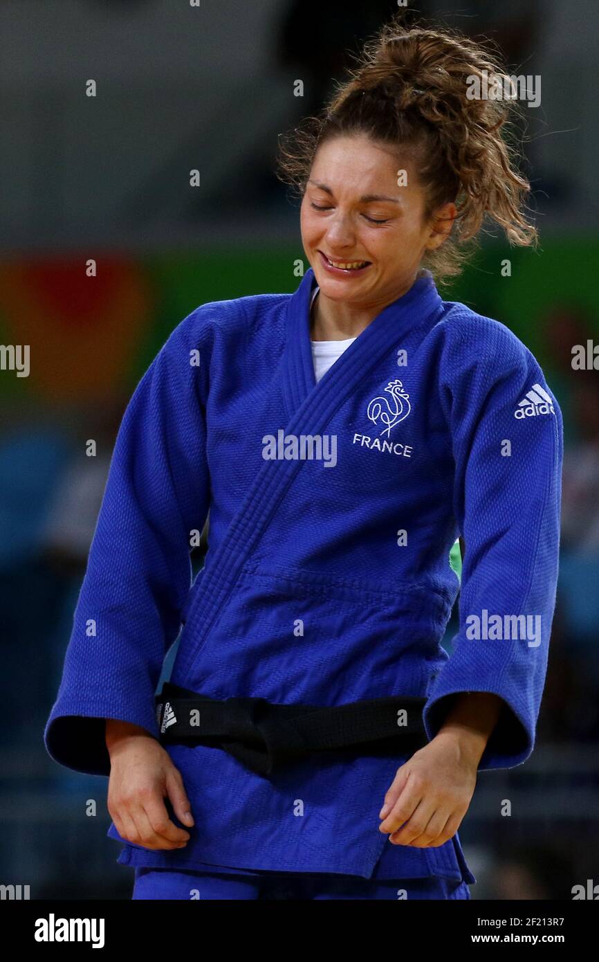 France s Automne Pavia Judo Women s -57kg defeats against Monteiro Telma  (POR) during the Repechage Bronze medal contest of the Olympic Games RIO  2016, Judo, on August 8, 2016, in Rio,