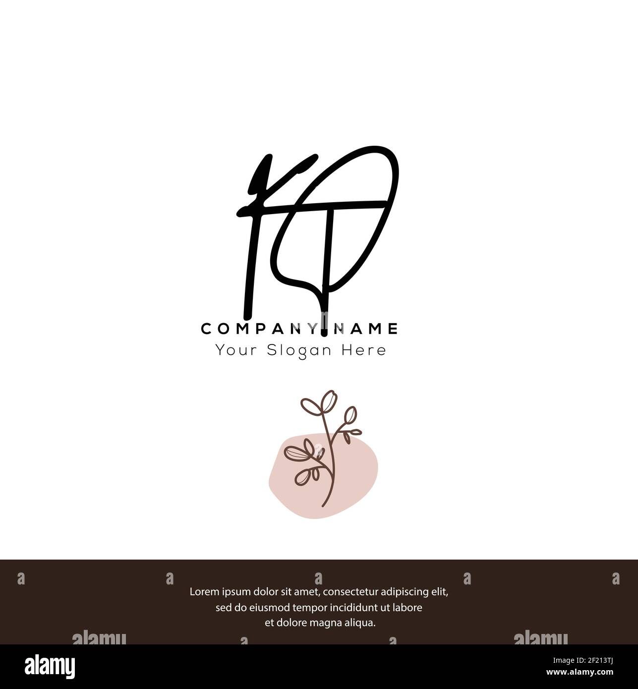K P KP Initial letter handwriting and signature logo. Beauty vector initial logo .Fashion, boutique, floral and botanical Stock Vector
