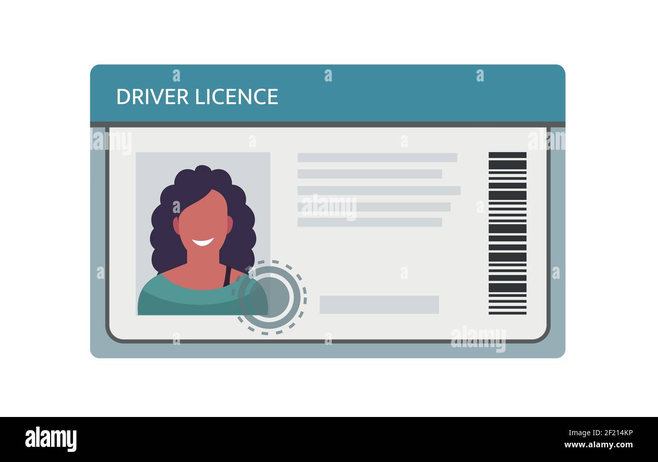 Driver licence icon. Driver id card vector license. Driver identity photo. Stock Vector