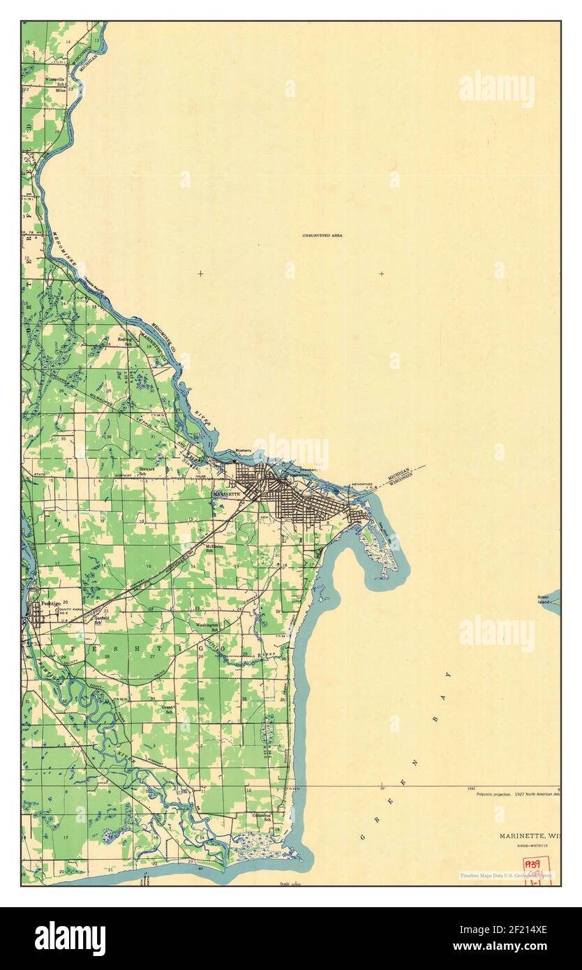 Wisconsin, map 1939, 148000, United States of America by