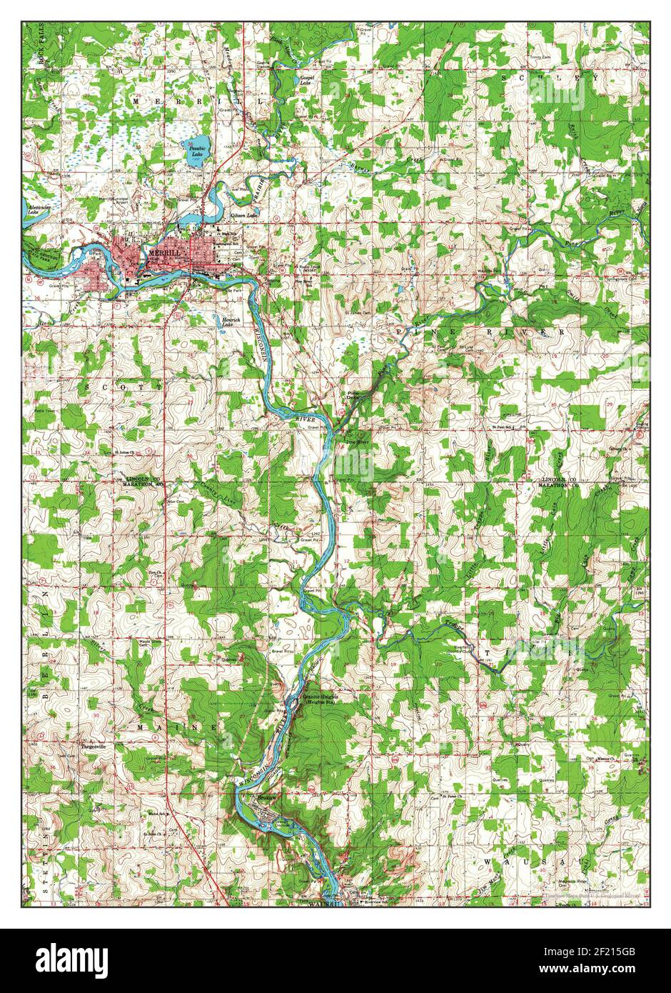 Merrill, Wisconsin, map 1966, 162500, United States of America by