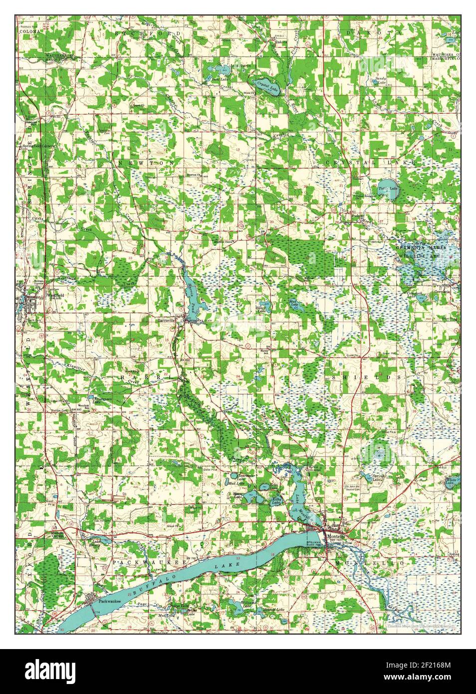 Montello, Wisconsin, map 1961, 162500, United States of America by