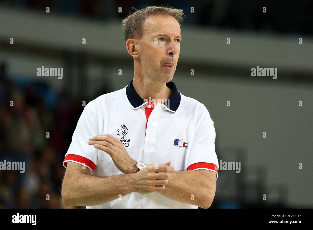 Vincent Collet (french coach) during the Olympic Games RIO 2016, Basketball  Men, France v Serbia, on August 10, 2016, in Rio, Brazil - Photo Eddy  Lemaistre / KMSP / DPPI Stock Photo - Alamy