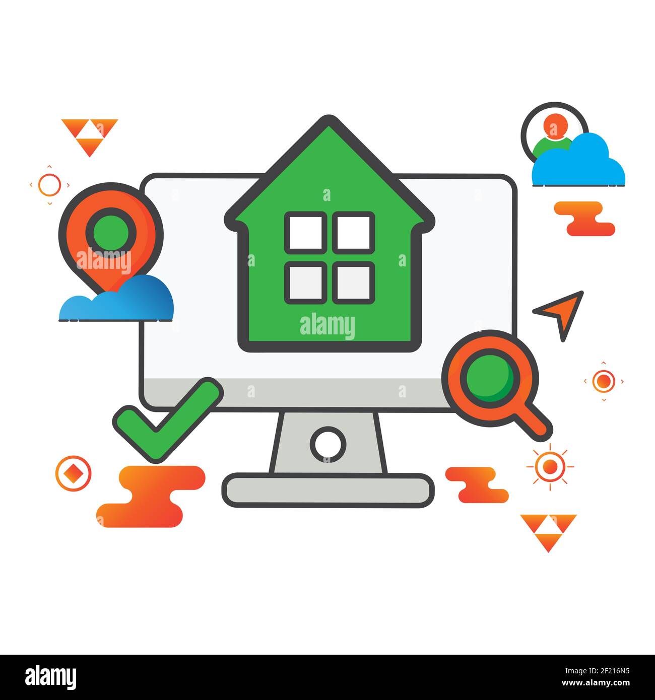 home illustration. computer illustration. Flat vector illustration. can ...