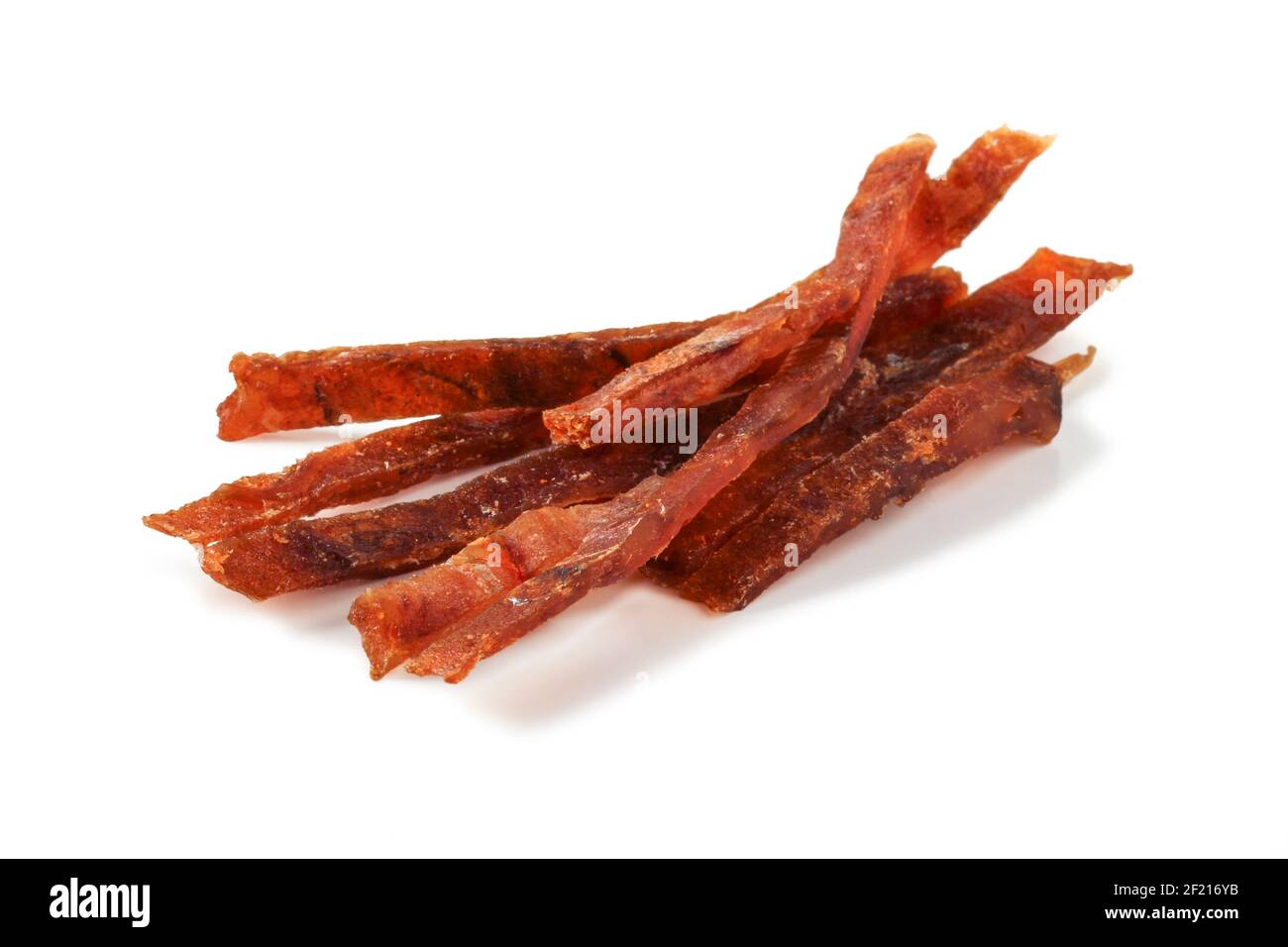 Sliced salted dried fish isolated on white background Stock Photo