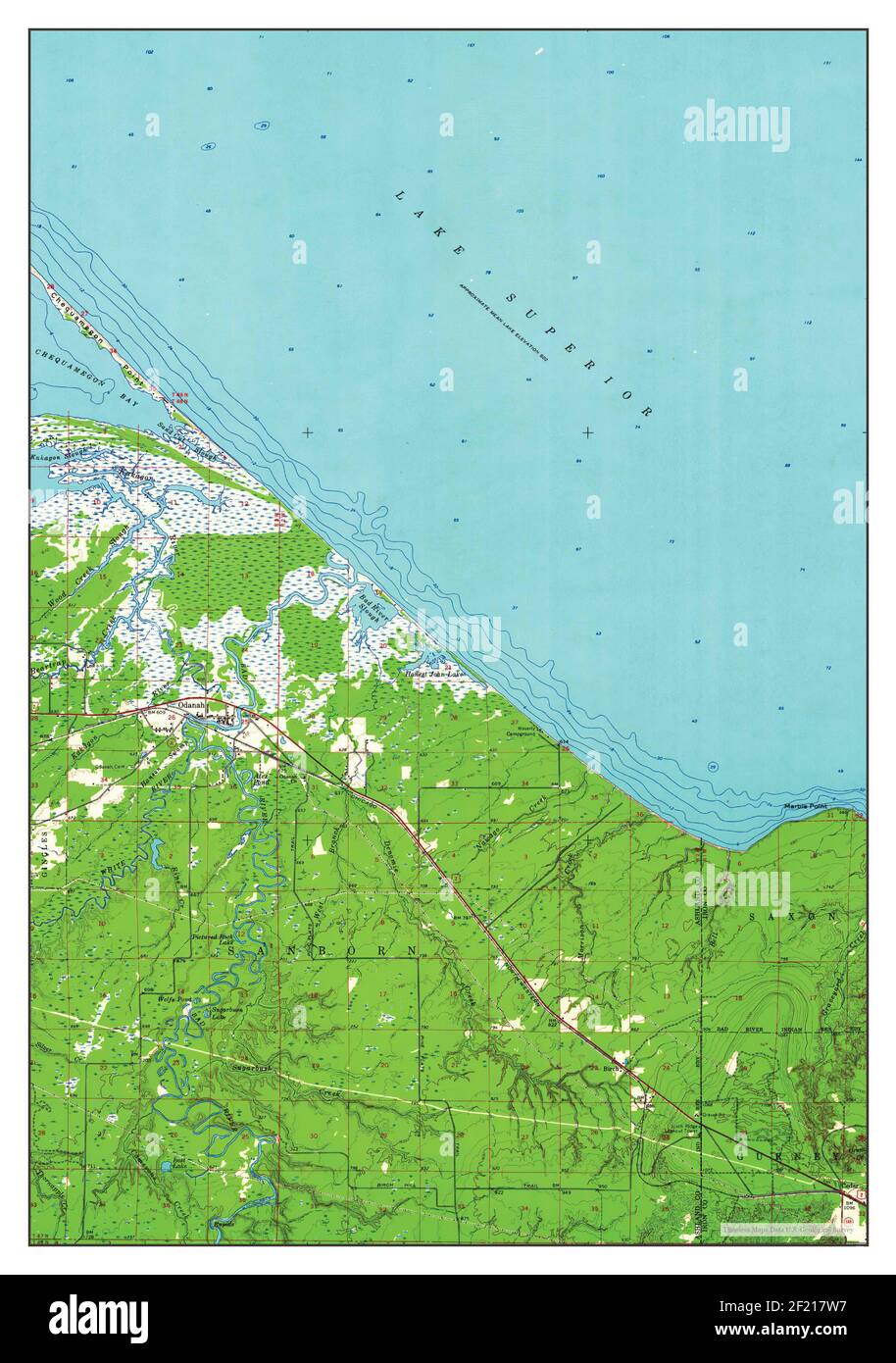 Odanah, Wisconsin, map 1964, 162500, United States of America by
