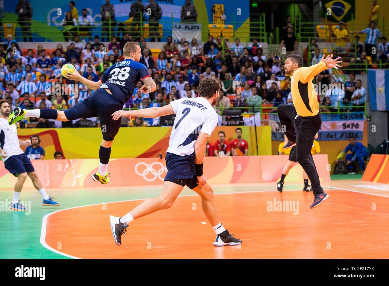 France s Valentin Porte Handball Men s during the Olympic Games RIO 2016,  Handball Men, France v Argentina, on August 11, 2016, in Rio, Brazil -  Photo Vincent Curutchet / KMSP / DPPI Stock Photo - Alamy