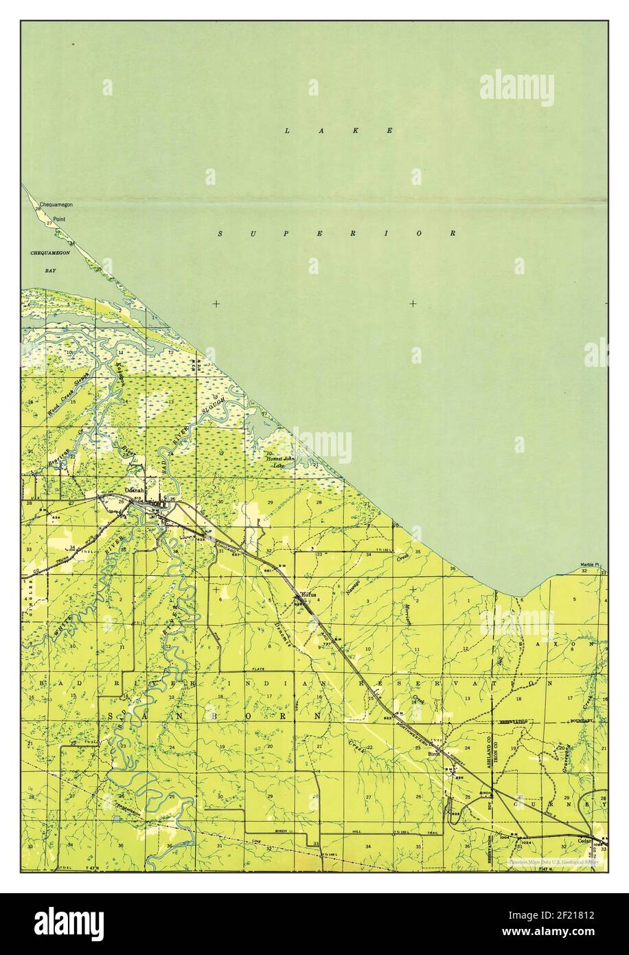 Odanah, Wisconsin, map 1943, 148000, United States of America by