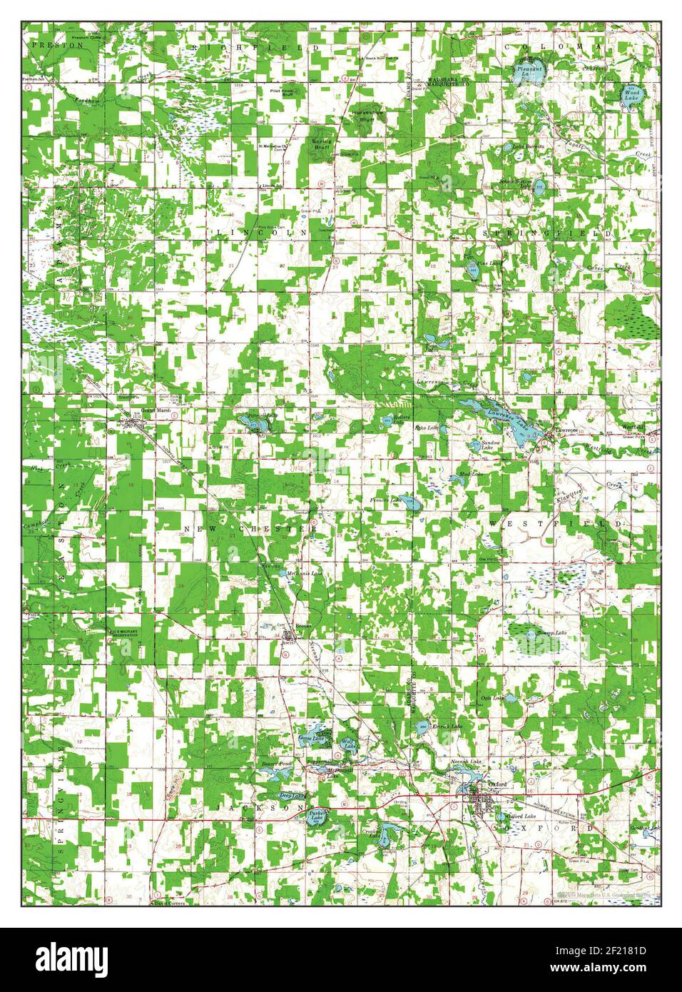 Oxford, Wisconsin, map 1961, 162500, United States of America by Timeless Maps, data U.S