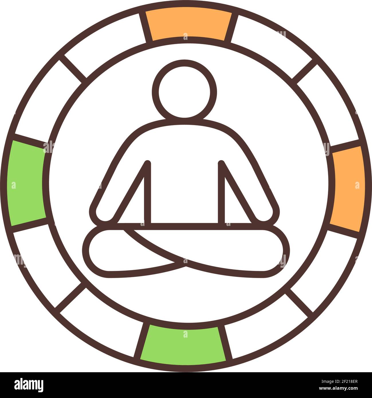 Meditation practice RGB color icon Stock Vector