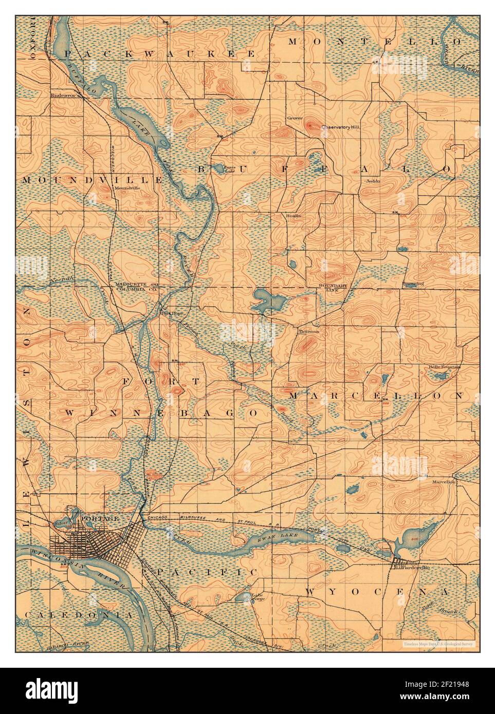 Portage wisconsin maps cartography geography hi-res stock photography and images - Alamy