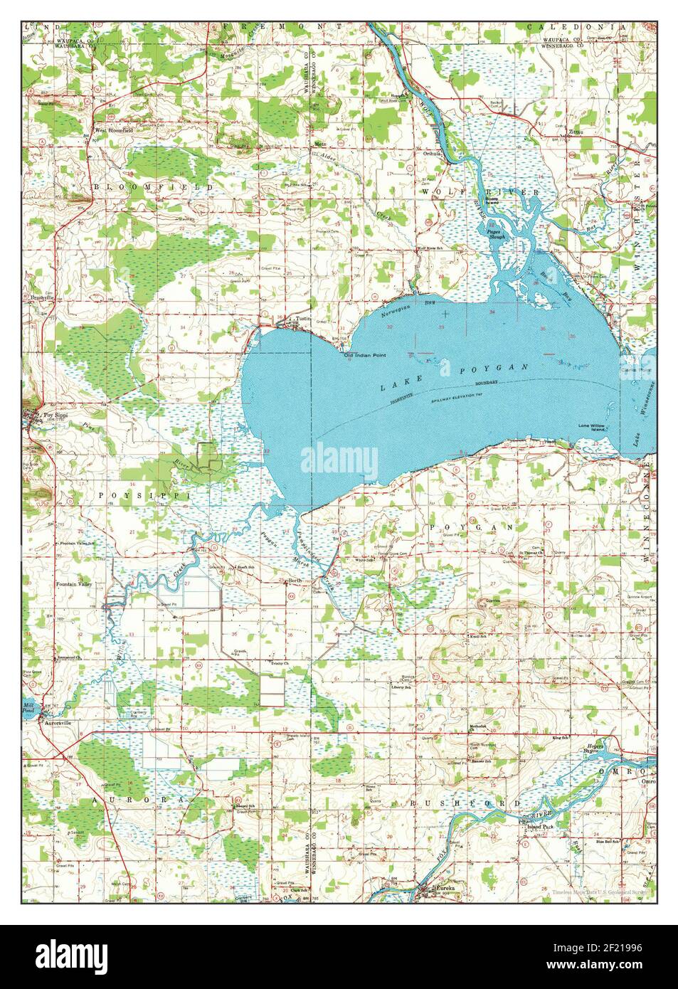 Poy Sippi, Wisconsin, map 1961, 162500, United States of America by