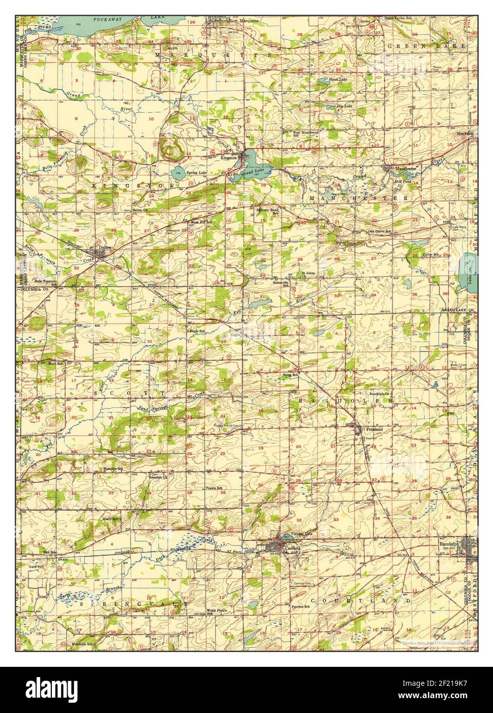 Randolph, Wisconsin, map 1955, 162500, United States of America by