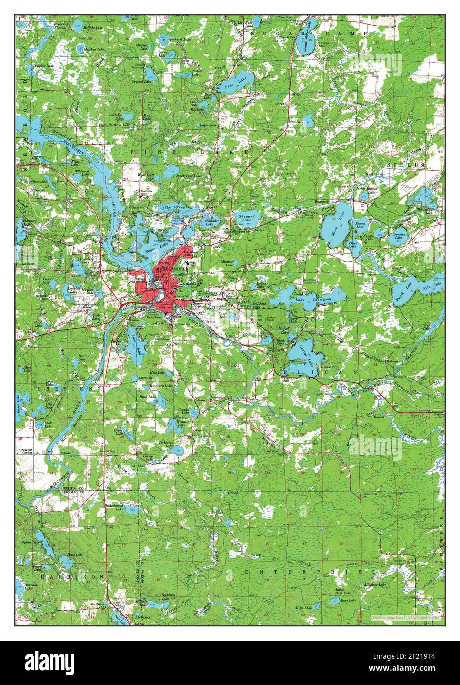 Map of rhinelander wisconsin hi-res stock photography and images - Alamy