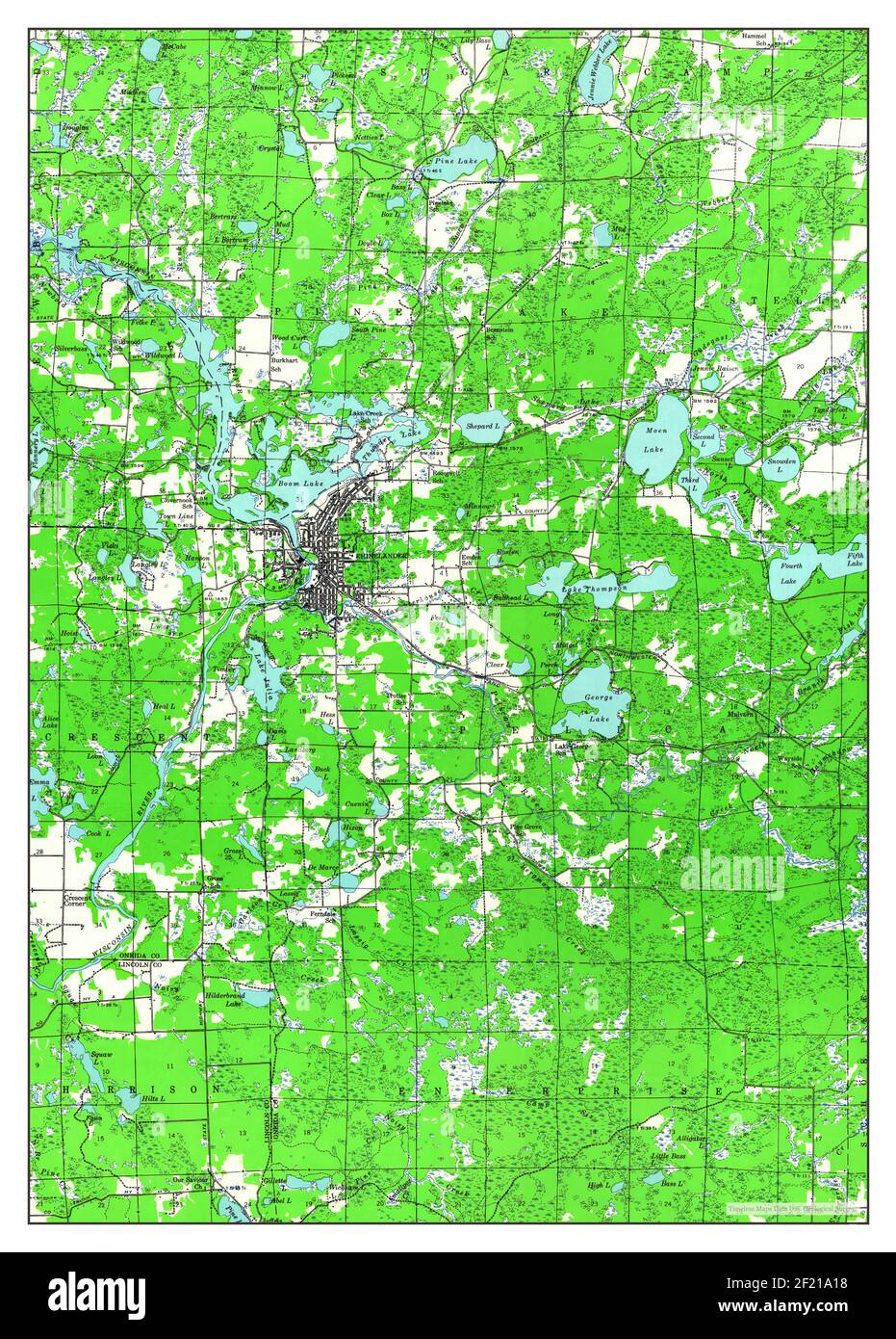 Rhinelander, Wisconsin, map 1940, 1:48000, United States of America by Timeless Maps, data U.S ...