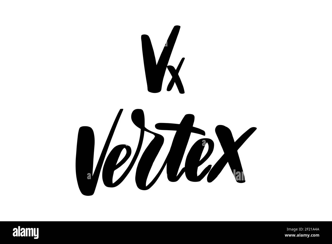 Vertex. Black ink handwriting. Astrology natal birth chart symbol.  Stock Vector