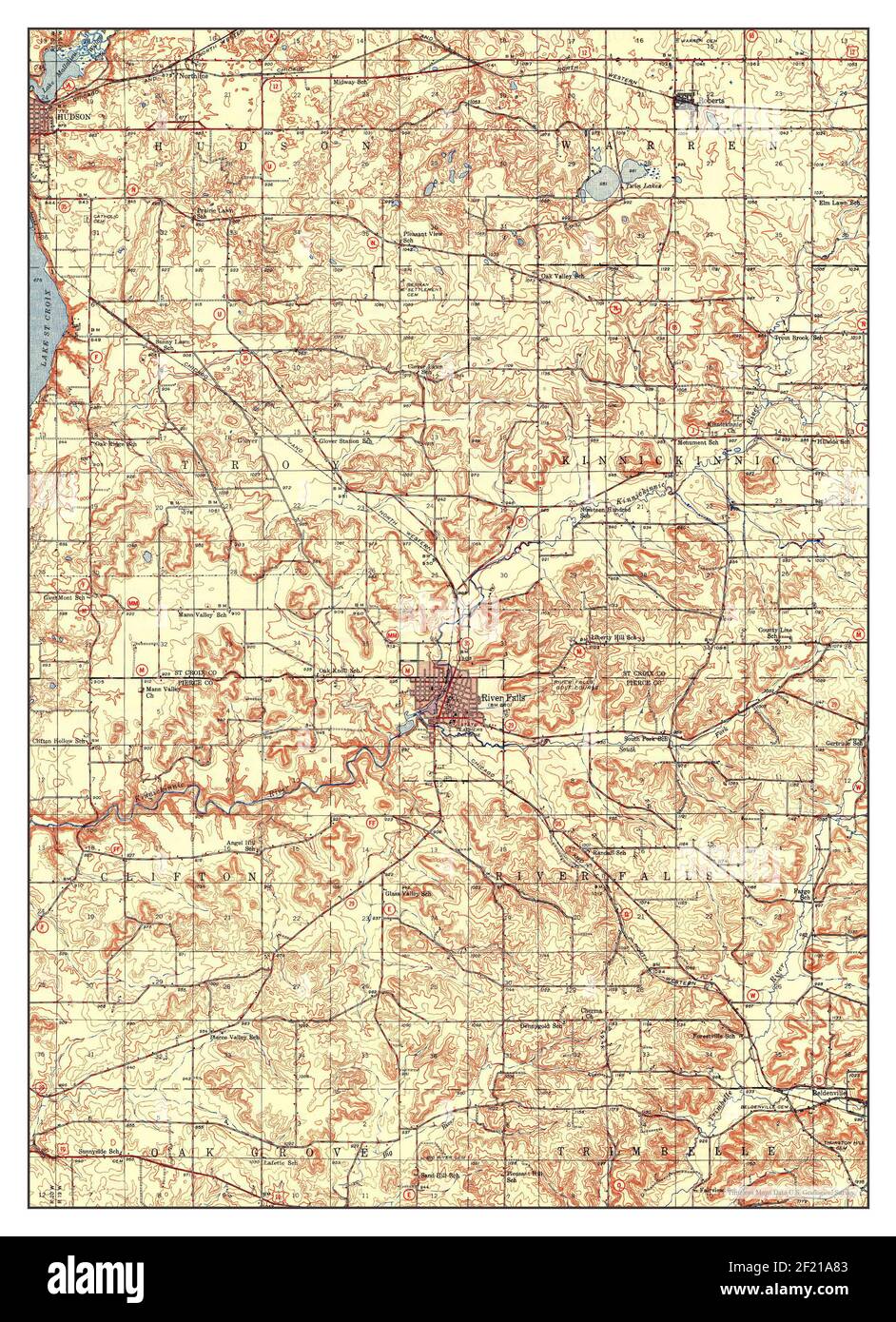 Map of river falls wisconsin Cut Out Stock Images &amp; Pictures - Alamy