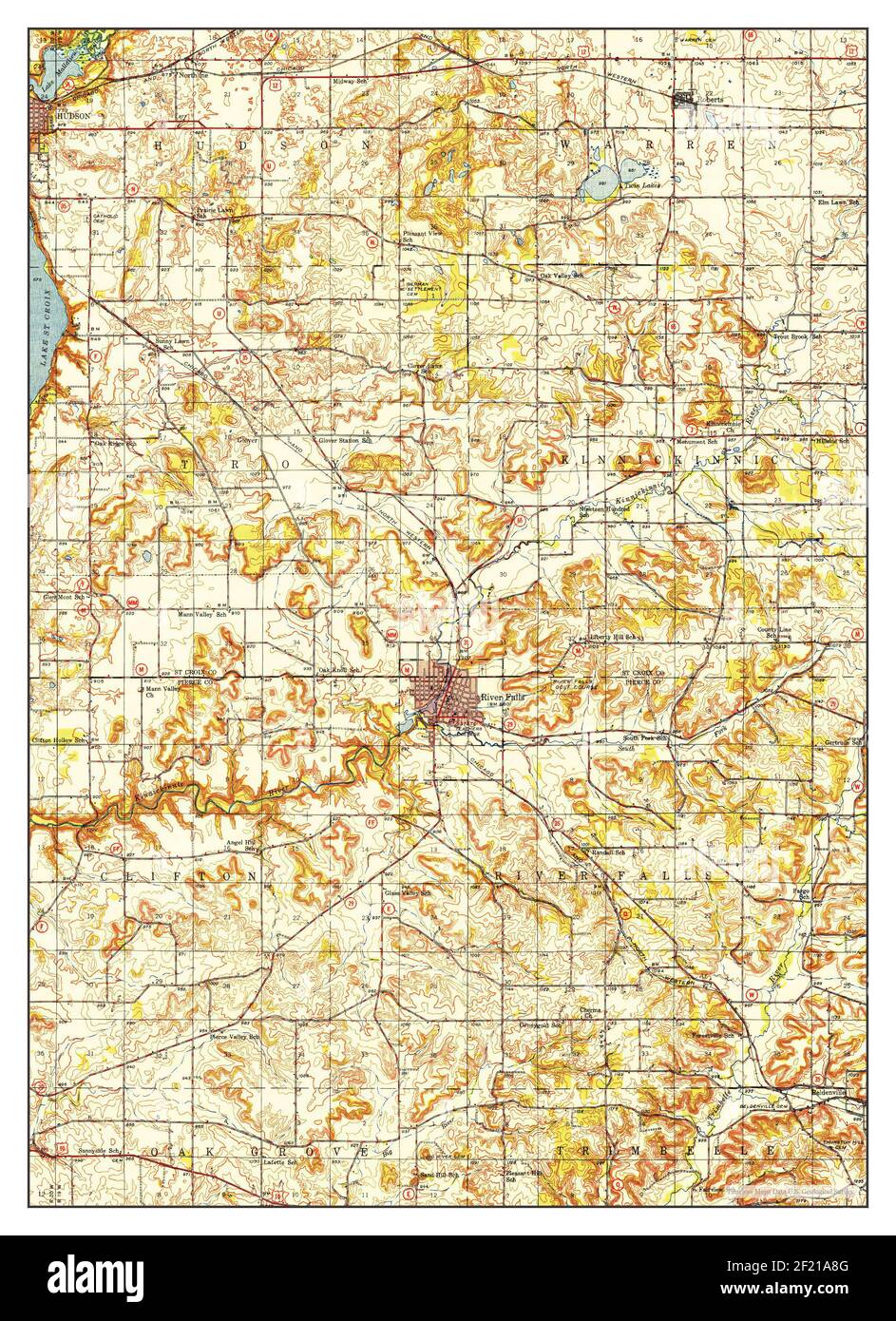 River Falls, Wisconsin, map 1949, 1:62500, United States of America by ...