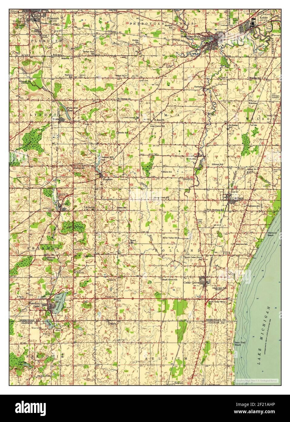 Sheboygan County Plat Map Sheboygan Falls Wisconsin Map High Resolution Stock Photography And Images  - Alamy