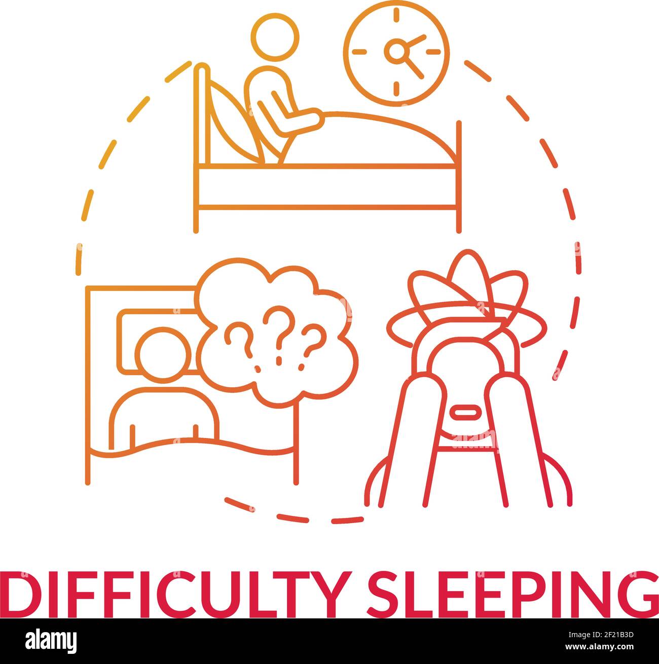 Difficulty sleeping concept icon Stock Vector