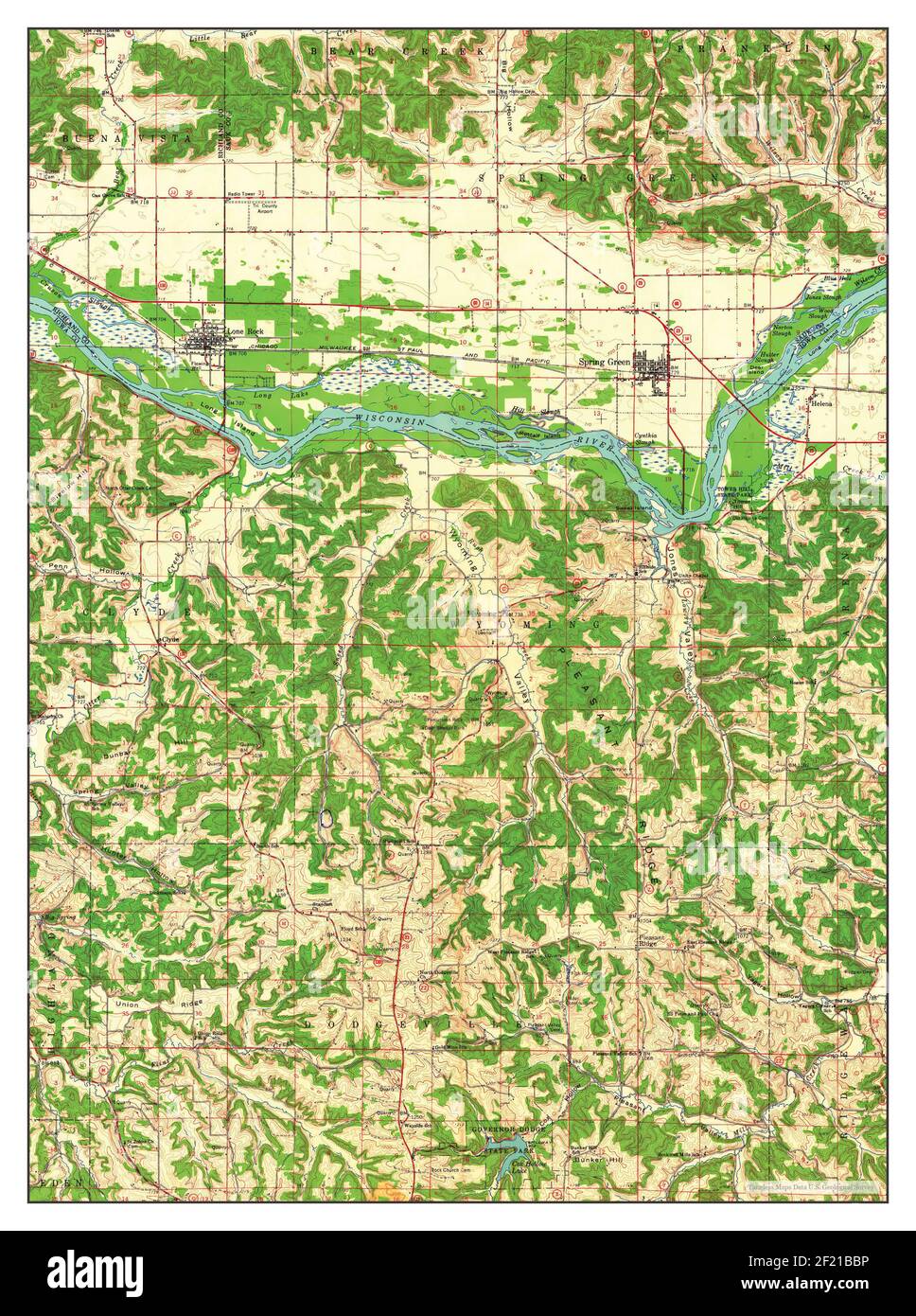 Spring Green Wisconsin Map Map Of Spring Green Wisconsin Hi-Res Stock Photography And Images - Alamy