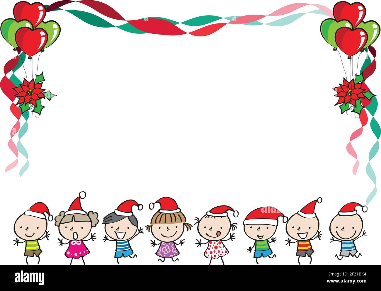 vector cartoon merry Christmas kids background Stock Vector Image & Art -  Alamy