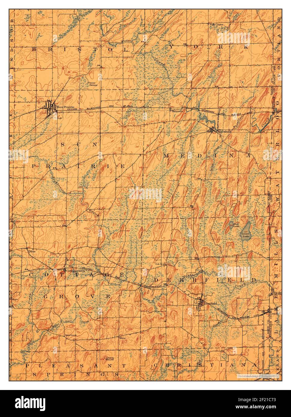 Sun prairie map hi res stock photography - Sun Prairie Wisconsin Map 1907 162500 United States Of America By Timeless Maps Data Us Geological Survey 2F21C73