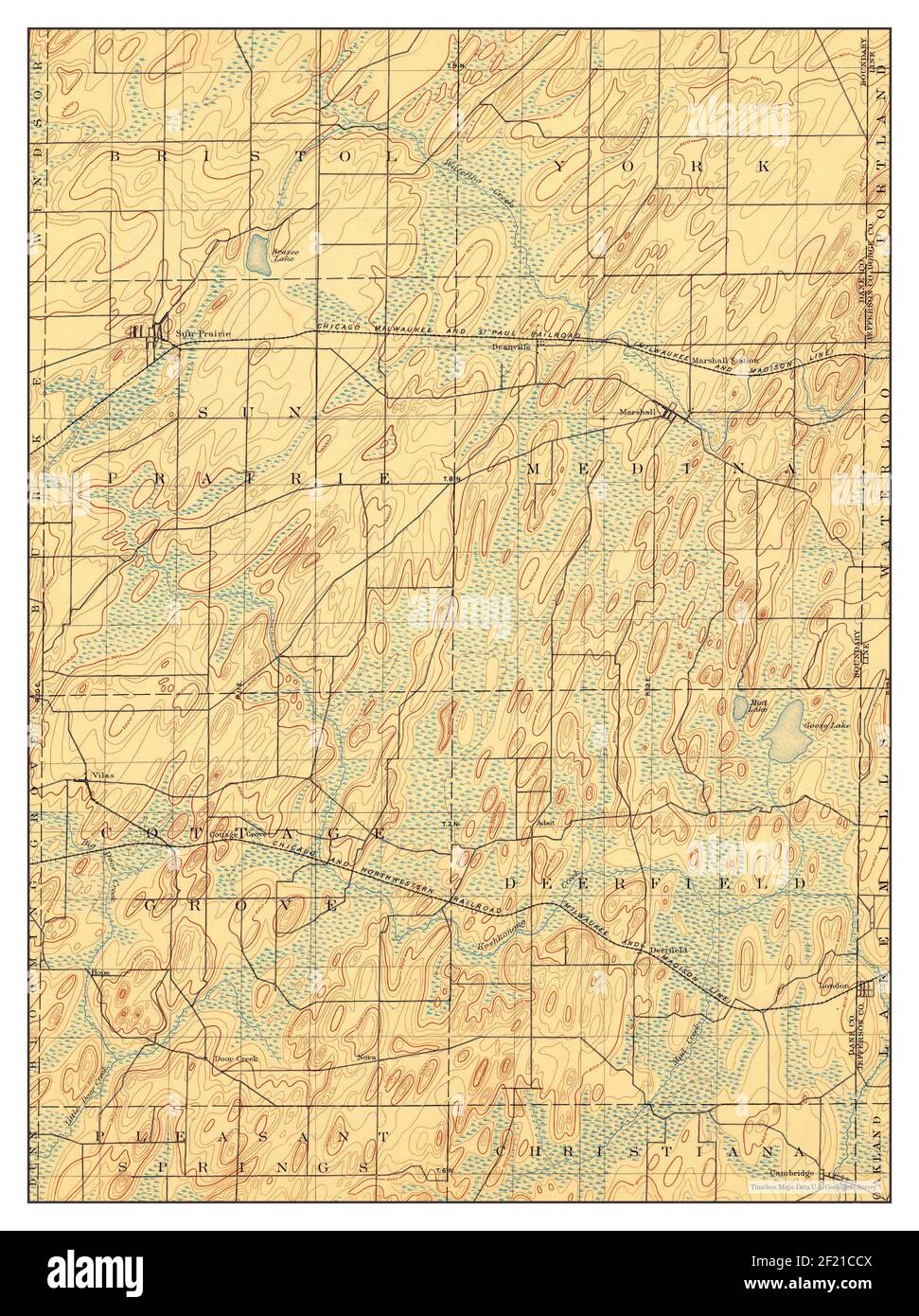 Sun Prairie, Wisconsin, map 1896, 1:62500, United States of America by 