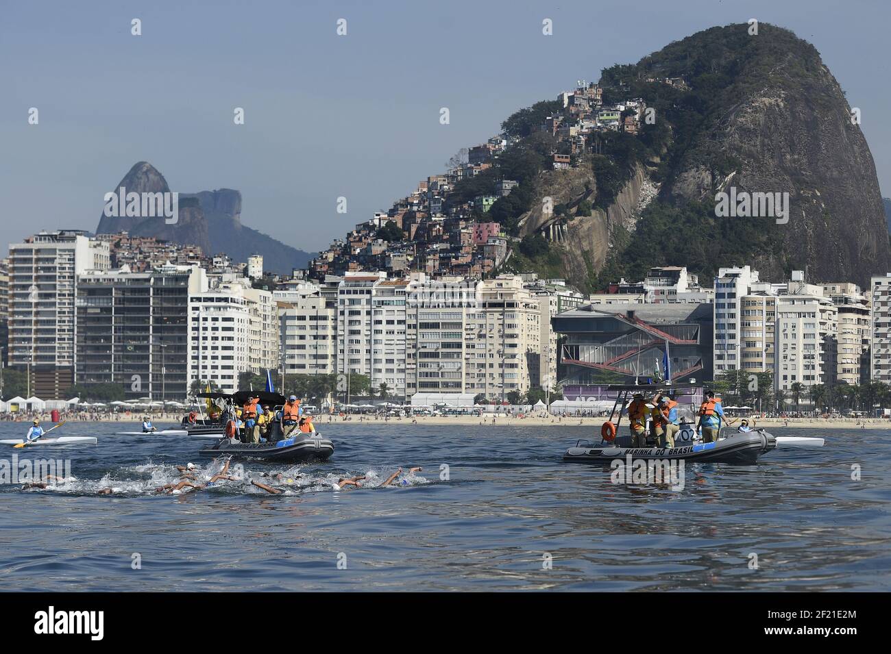 Race on Women's 10 km Marathon Swimming during the Olympic Games RIO 2016, Swimming Marathon, on August 15, 2016, in Rio, Brazil - Photo Stephane Kempinaire / KMSP / DPPI Stock Photo