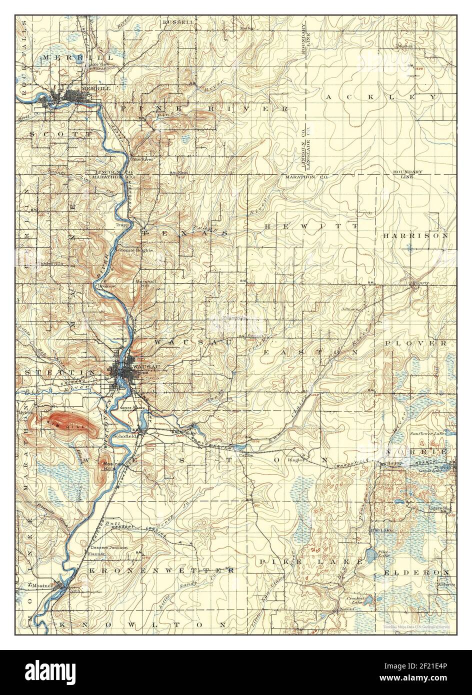 Wausau Wisconsin Map 1899 1 125000 United States Of America By   Wausau Wisconsin Map 1899 1125000 United States Of America By Timeless Maps Data Us Geological Survey 2F21E4P 