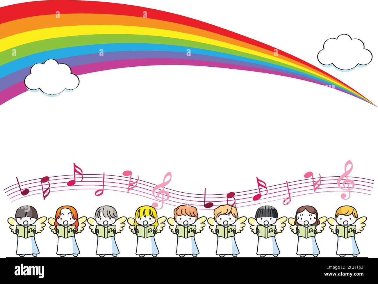vector Vector illustration cartoon angel frame background Stock Vector