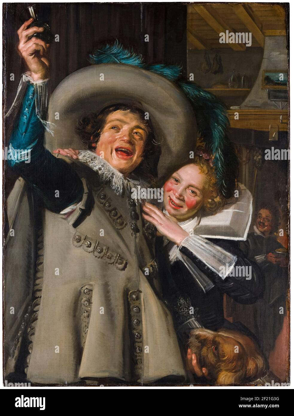 Young Man and Woman in an Inn, painting by Frans Hals, 1623 Stock Photo
