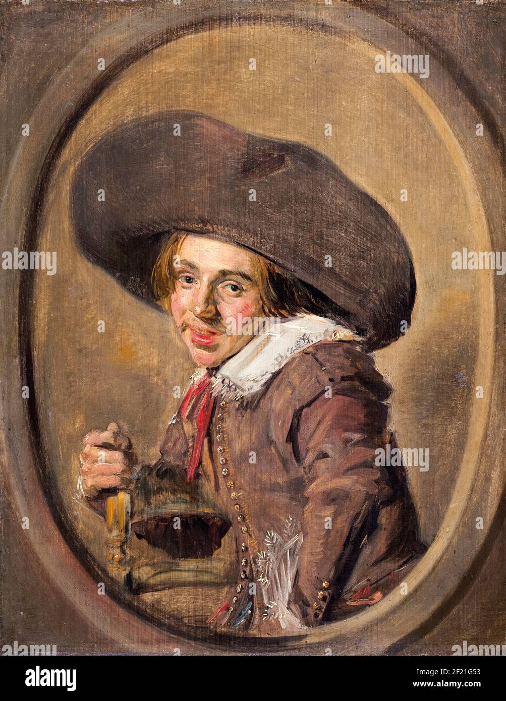 A Young Man in a Large Hat, portrait painting by Frans Hals, 1626-1629 Stock Photo