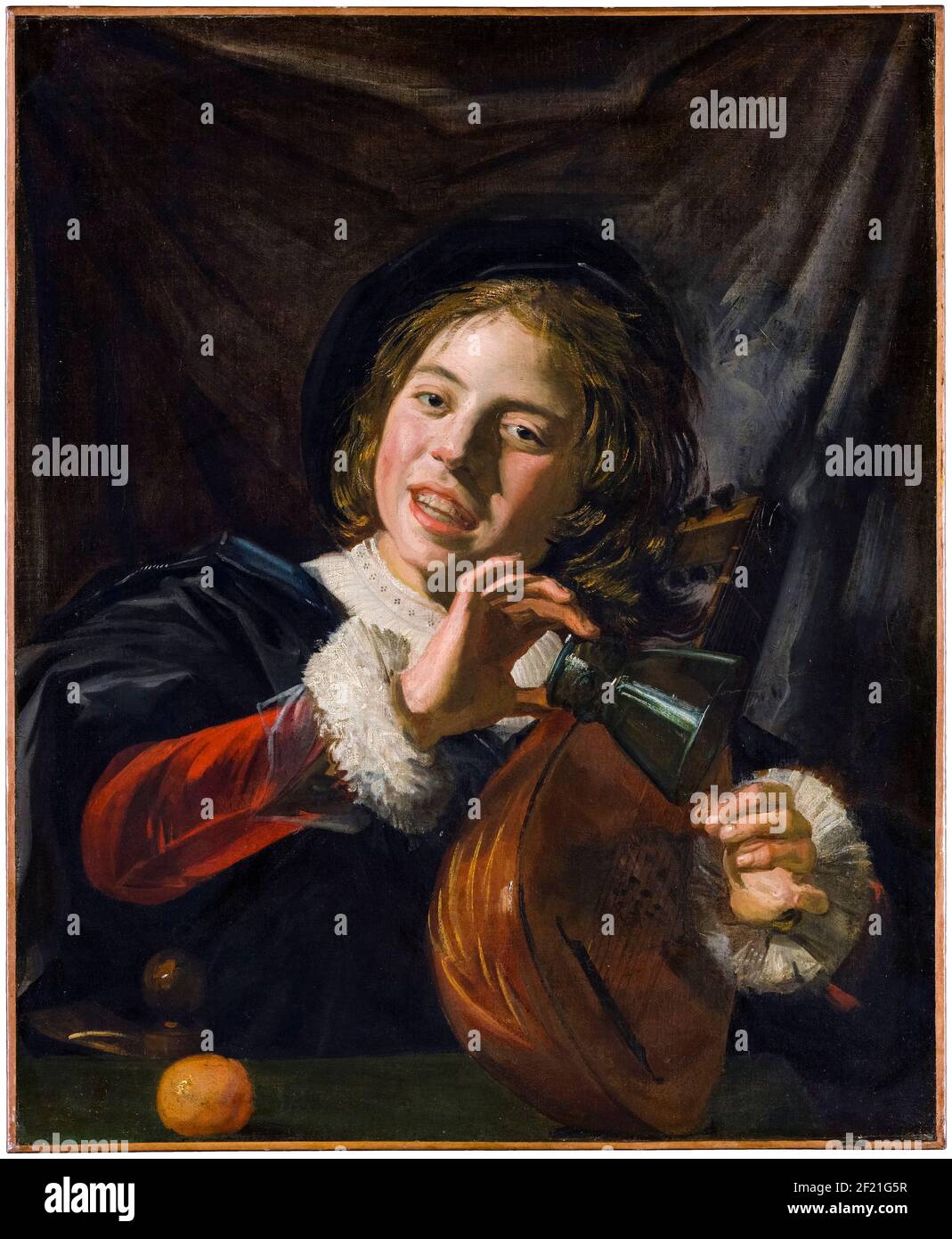 Frans Hals, Boy with a Lute, portrait painting, circa 1625 Stock Photo