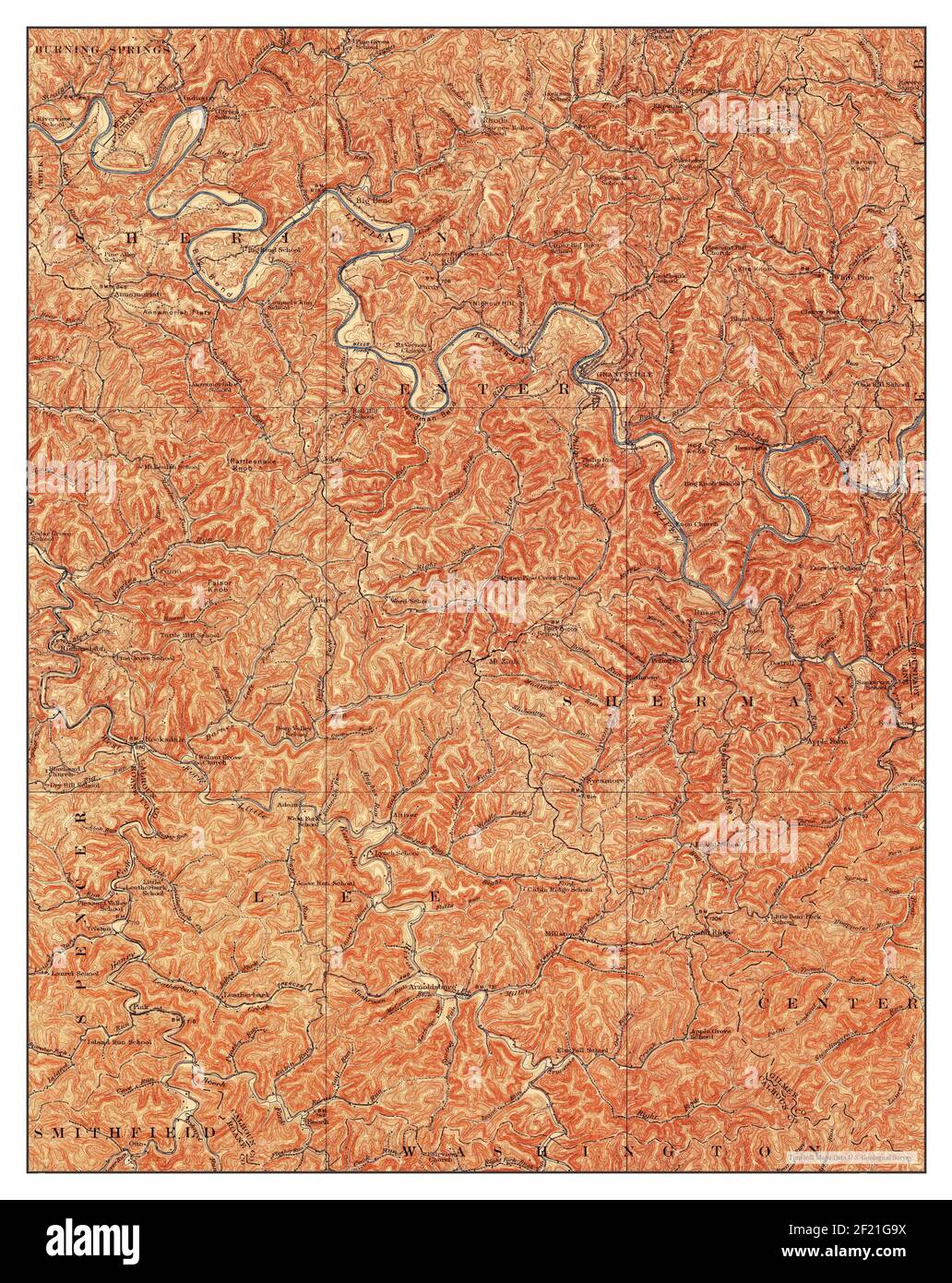 Arnoldsburg, West Virginia, map 1927, 1:62500, United States of America by Timeless Maps, data U.S. Geological Survey Stock Photo