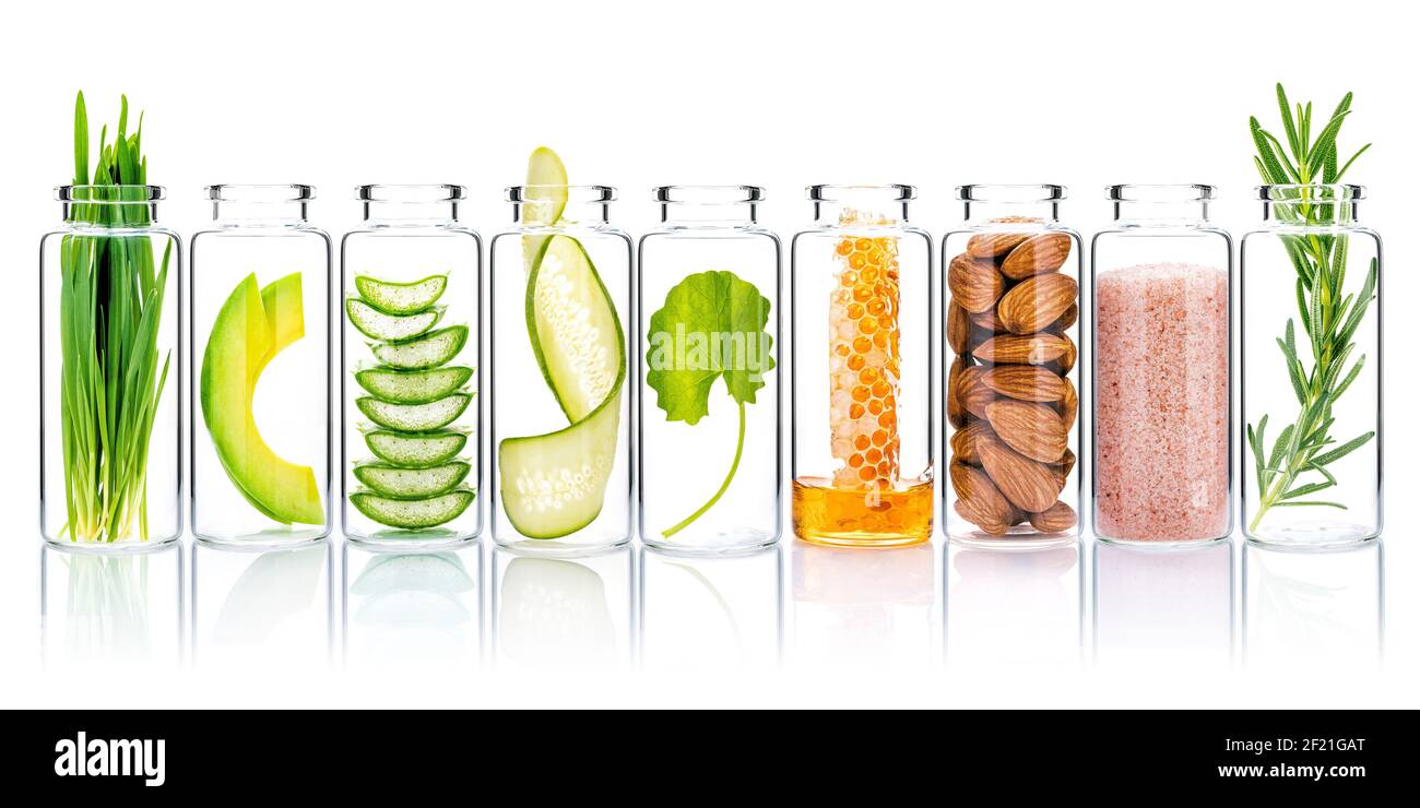 Homemade skin care and body scrubs with natural ingredients wheat grass