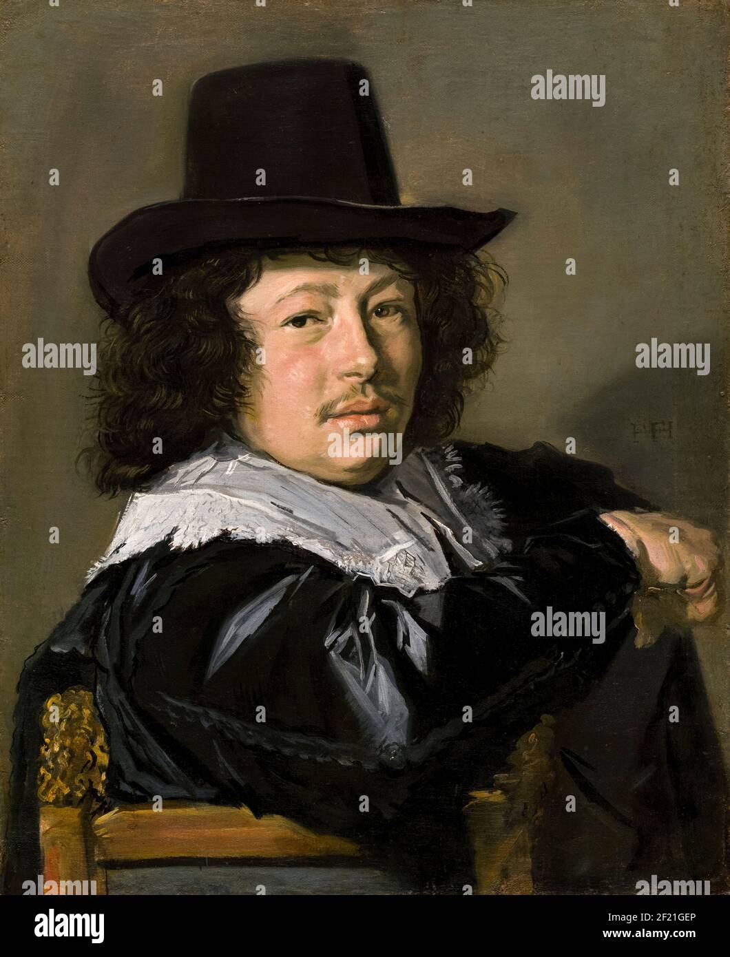 Frans Hals, Portrait of a Young Man, painting, 1646-1648 Stock Photo