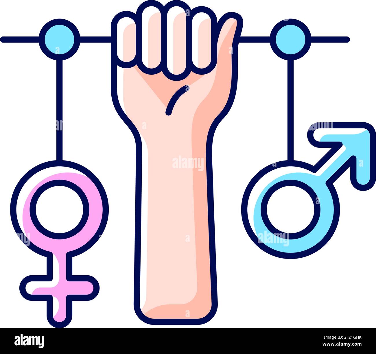 Feminism RGB color icon Stock Vector