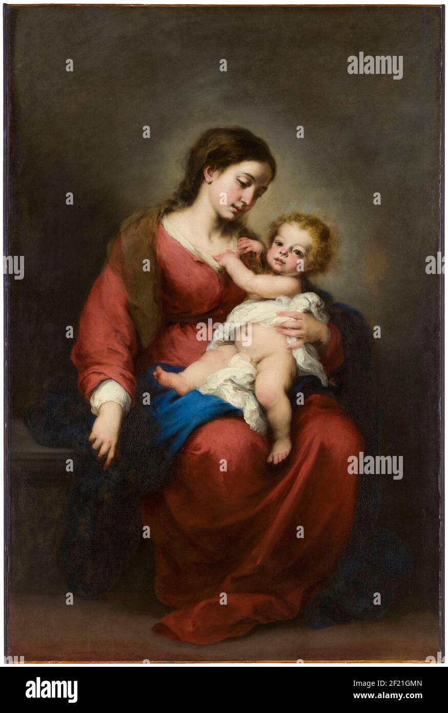 Bartolomé Esteban Murillo, painting, Virgin and Child (Santiago Madonna), 1670-1679 Stock Photo