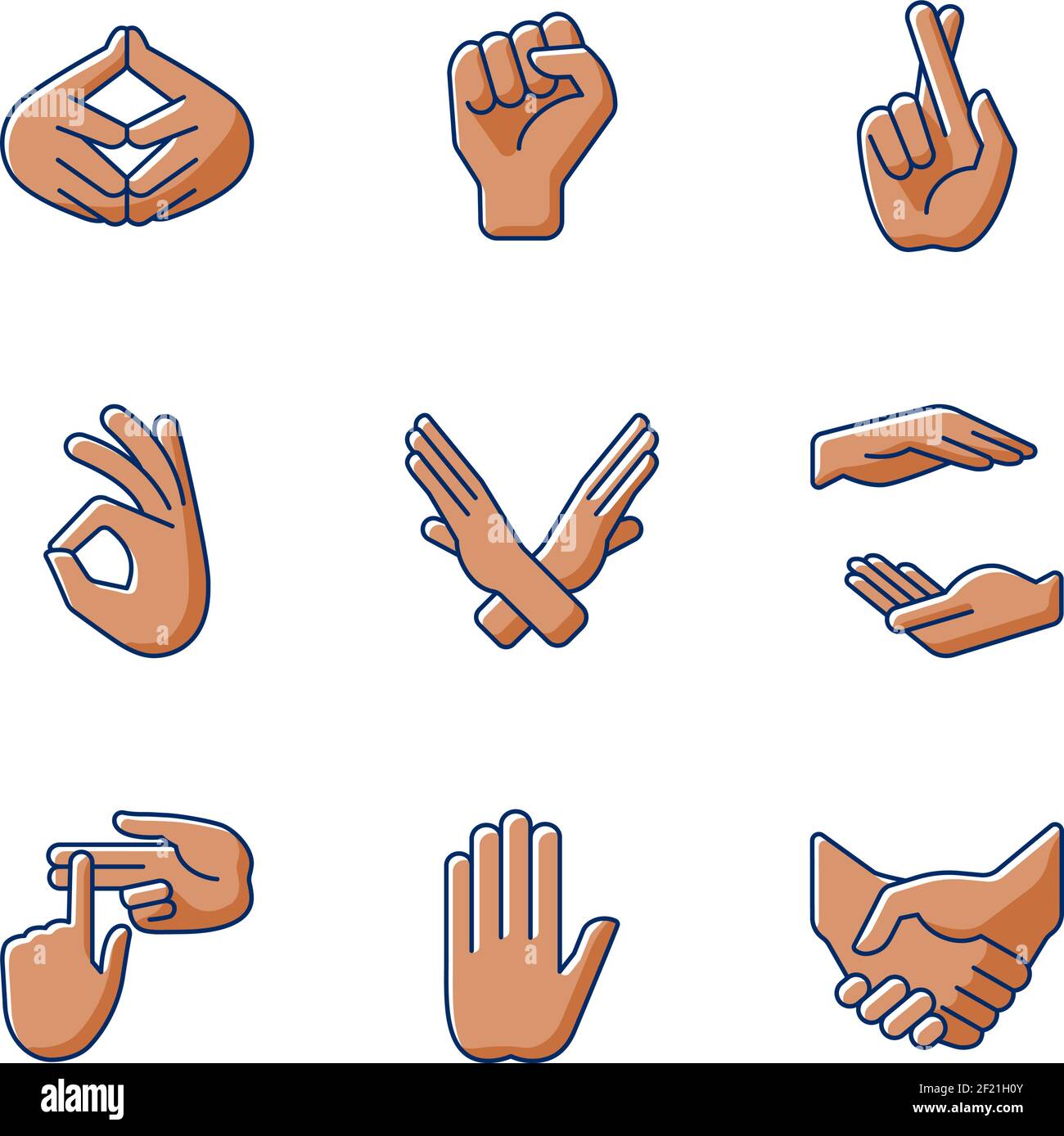 Hand gestures RGB color icons set Stock Vector Image & Art - Alamy