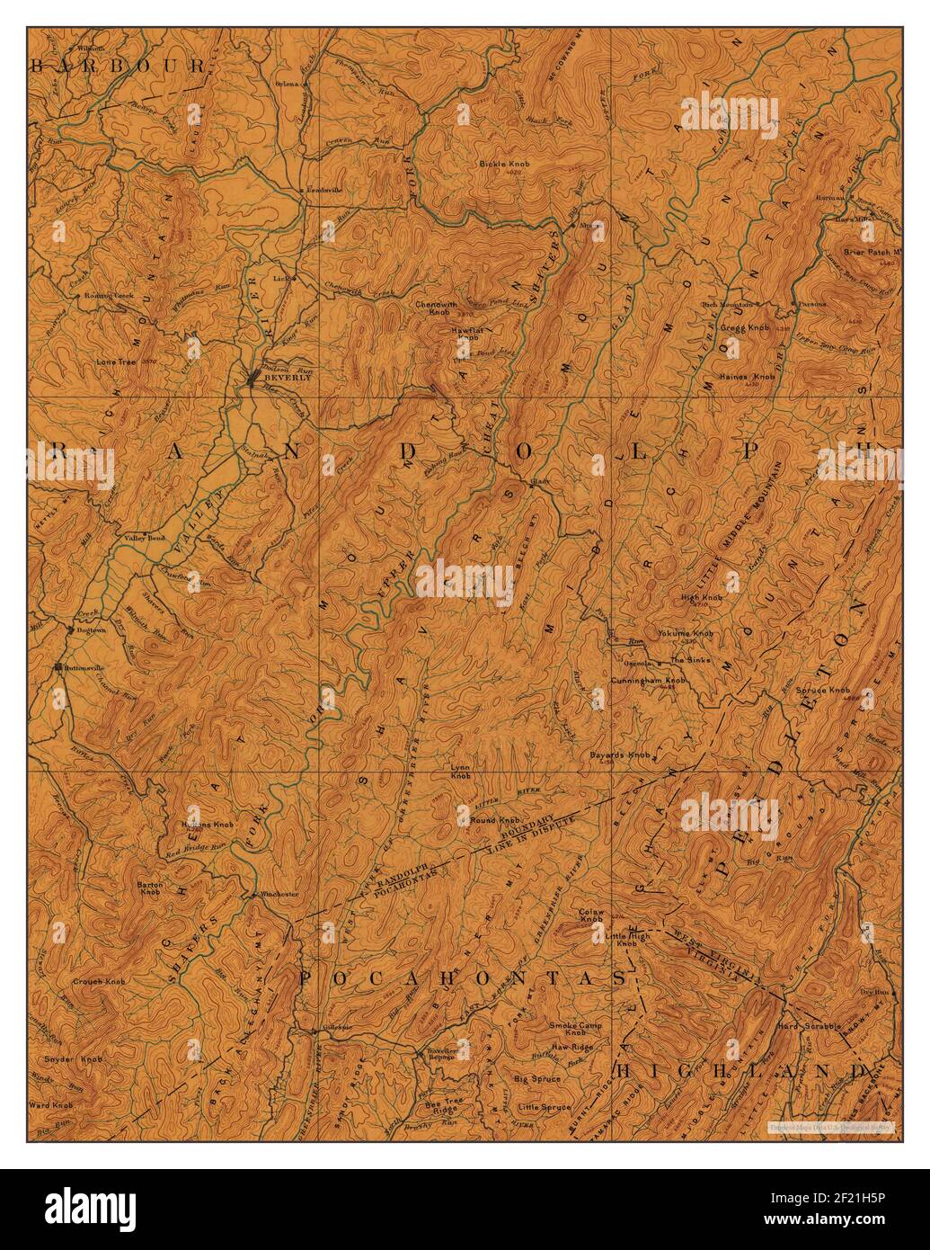 Beverly, West Virginia, map 1892, 1125000, United States of America by