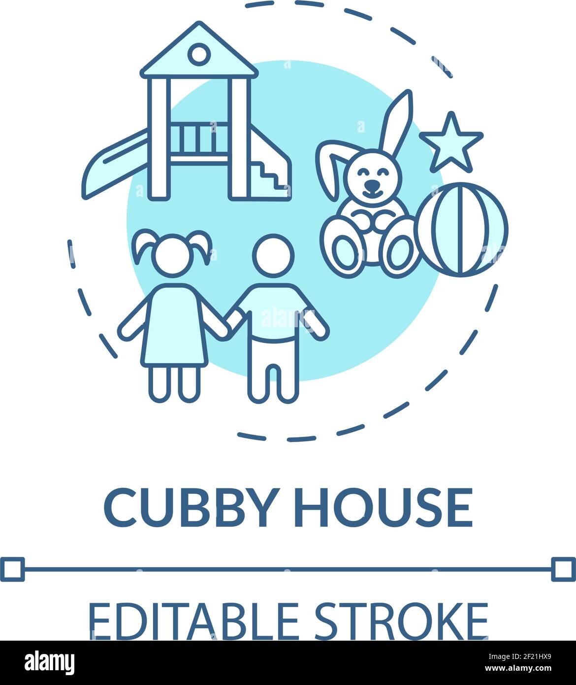 Cubby house concept icon Stock Vector