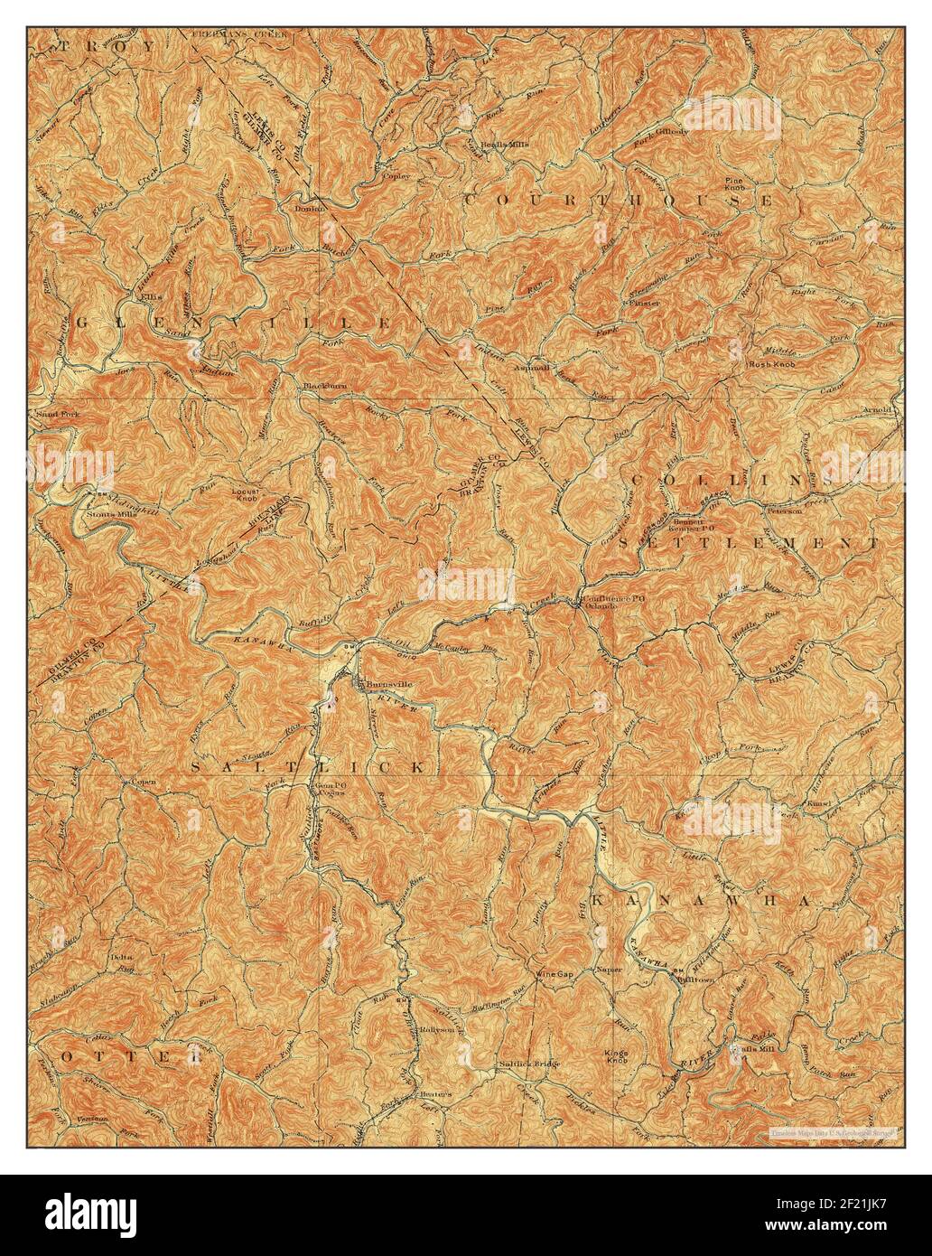 Burnsville, West Virginia, map 1906, 162500, United States of America