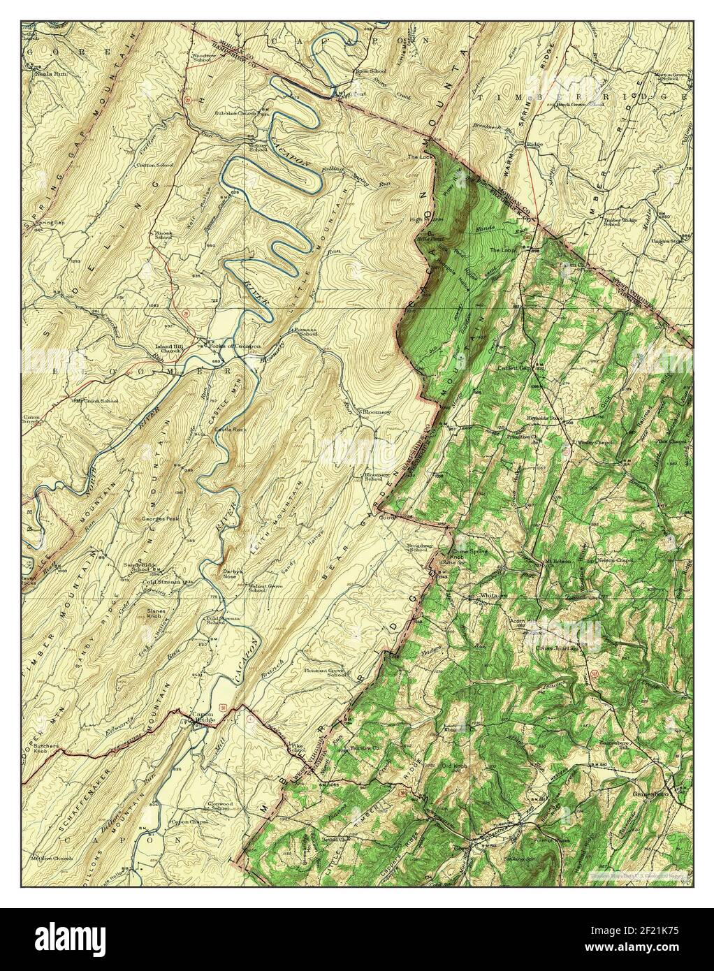 Capon Bridge, West Virginia, map 1943, 162500, United States of